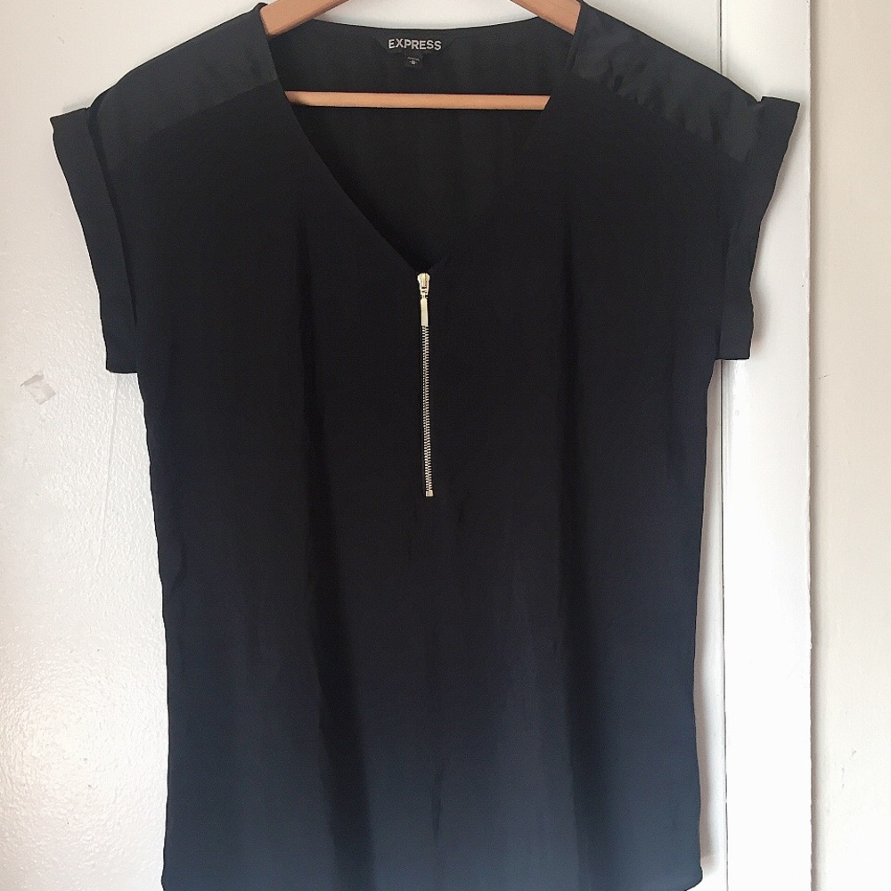 Black Express zipper blouse